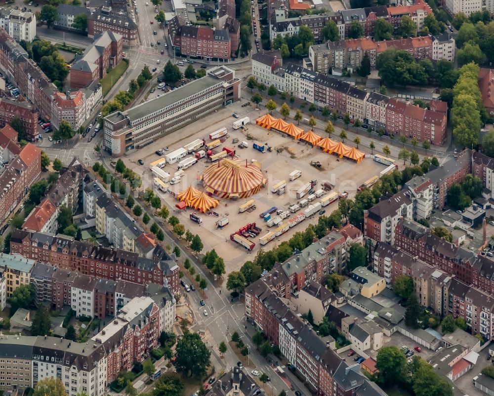 Luftbild Kiel - Platz- Ensemble Wilhelmplatz in Kiel im Bundesland Schleswig-Holstein, Deutschland