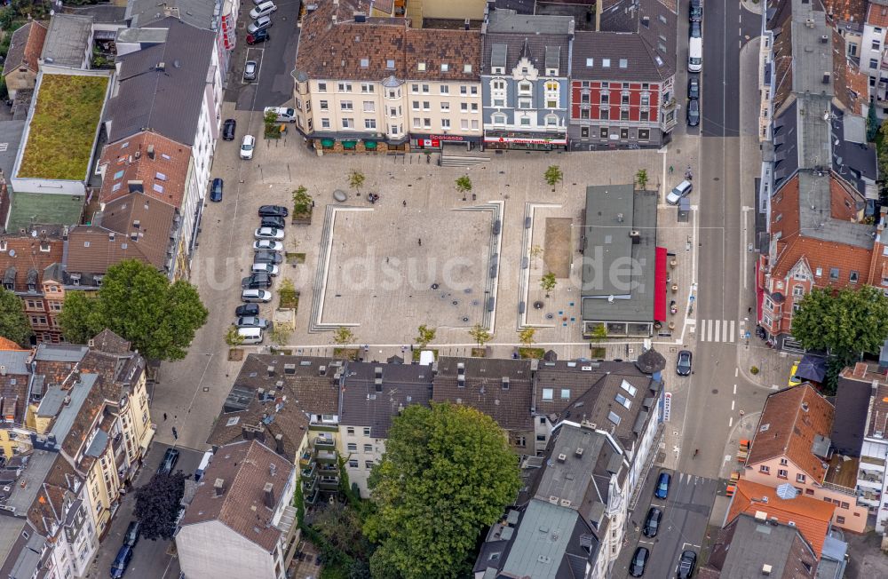 Hagen aus der Vogelperspektive: Platz- Ensemble Wilhelmsplatz in Hagen im Bundesland Nordrhein-Westfalen, Deutschland