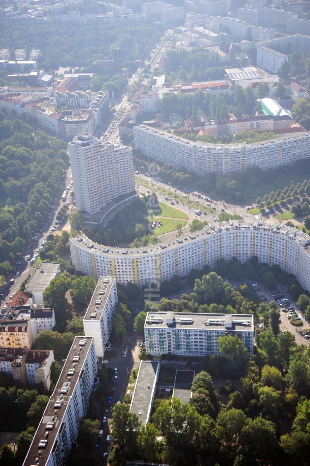 Luftbild Berlin - Platz der Vereinten Nationen in Berlin-Friedrichshain