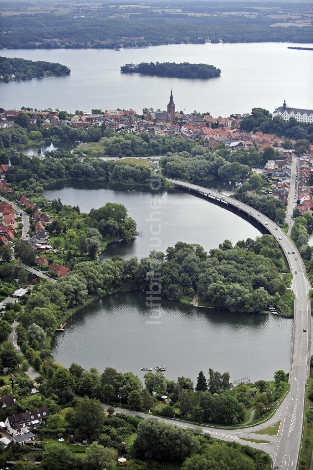 Plön aus der Vogelperspektive: Plön und Großer Plöner See