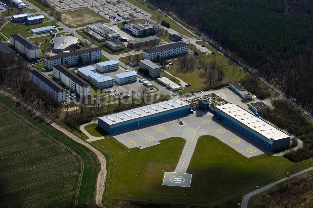 Luftaufnahme Ahrensfelde - Polizei- Helikopter- Landeplatz in Ahrensfelde im Bundesland Brandenburg