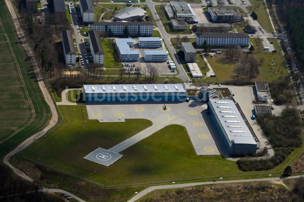 Ahrensfelde aus der Vogelperspektive: Polizei- Helikopter- Landeplatz in Ahrensfelde im Bundesland Brandenburg