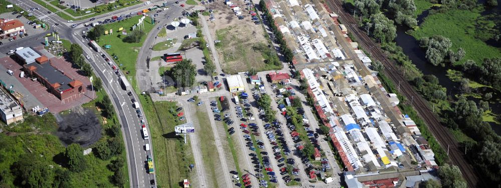 Luftaufnahme Kostrzyn / Küstrin - Polnischer Markt in Küstrin