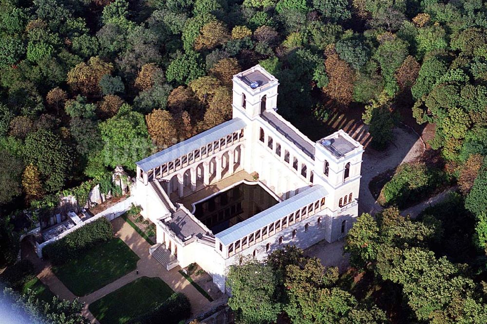 Potsdam / Brandenburg von oben - Potsdam / Brandenburg Fertig rekonstruiertes Schloß Belvedere auf dem Pfingstberg