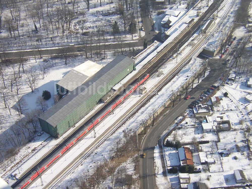 Potsdam/Brandenburg aus der Vogelperspektive: Potsdam 13.02.2003 Rekonstruktion des Alten Kaiserbahnhof in Potsdam Wildpark Pilot: Grahn