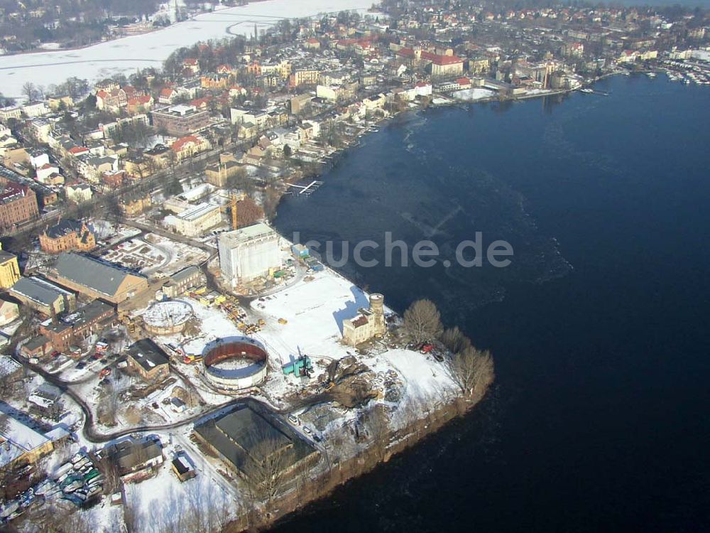 Potsdam/Brandenburg aus der Vogelperspektive: Potsdam 13.02.2003 Umbau des Geländes am Alten Gaswerk in Potsdam Pilot: Grahn