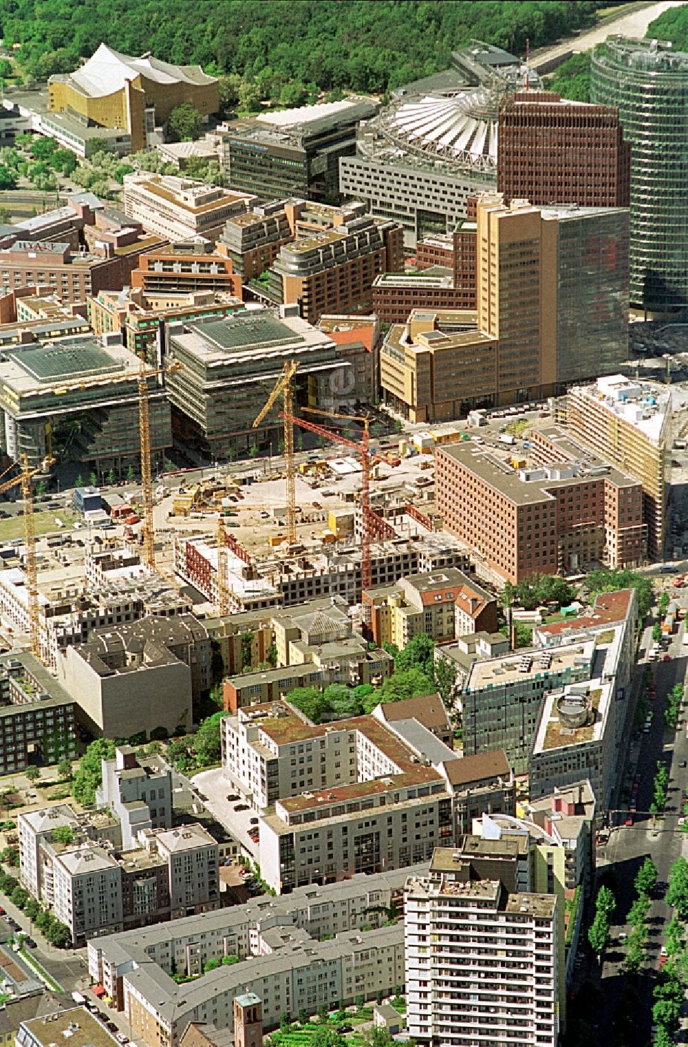 Berlin aus der Vogelperspektive: Potsdamer Platz im Innenstadt- Zentrum in Berlin