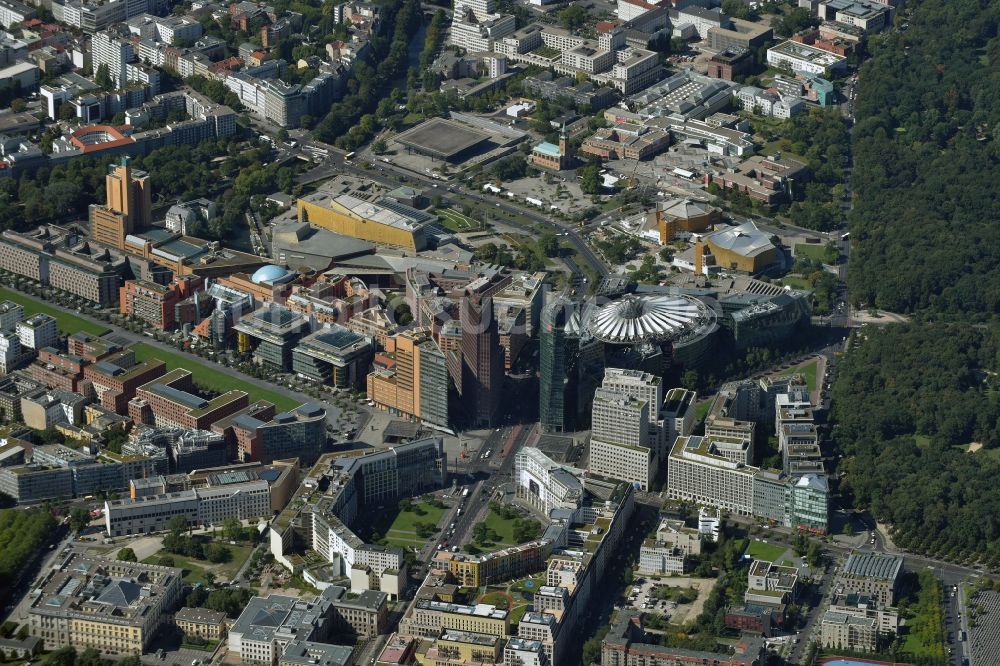 Luftbild Berlin - Potsdamer Platz im Innenstadt- Zentrum in Berlin