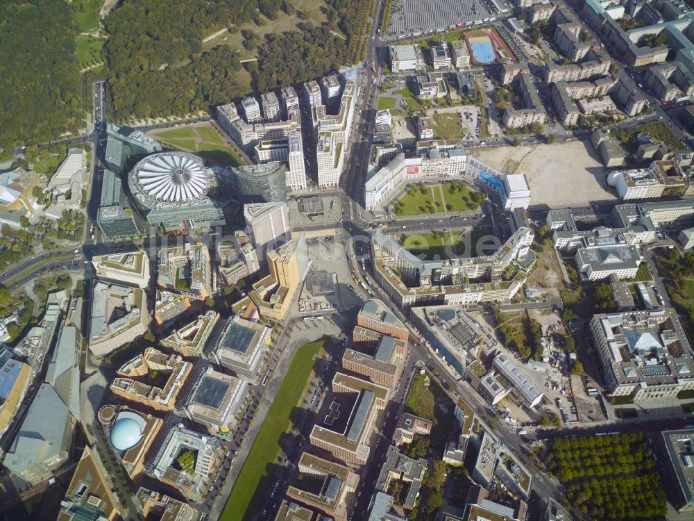 Berlin von oben - Potsdamer Platz im Ortsteil Tiergarten in Berlin