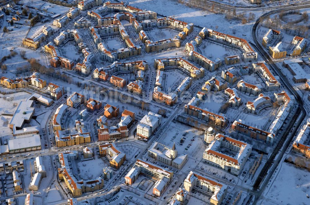 Luftaufnahme POTSDAM - Potsdamer Stadtteil Kirchsteigfeld im Winter mit Schnee