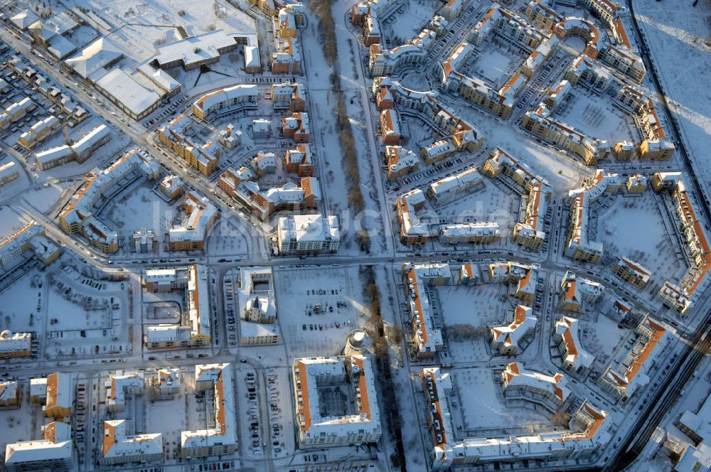 Luftbild POTSDAM - Potsdamer Stadtteil Kirchsteigfeld im Winter mit Schnee