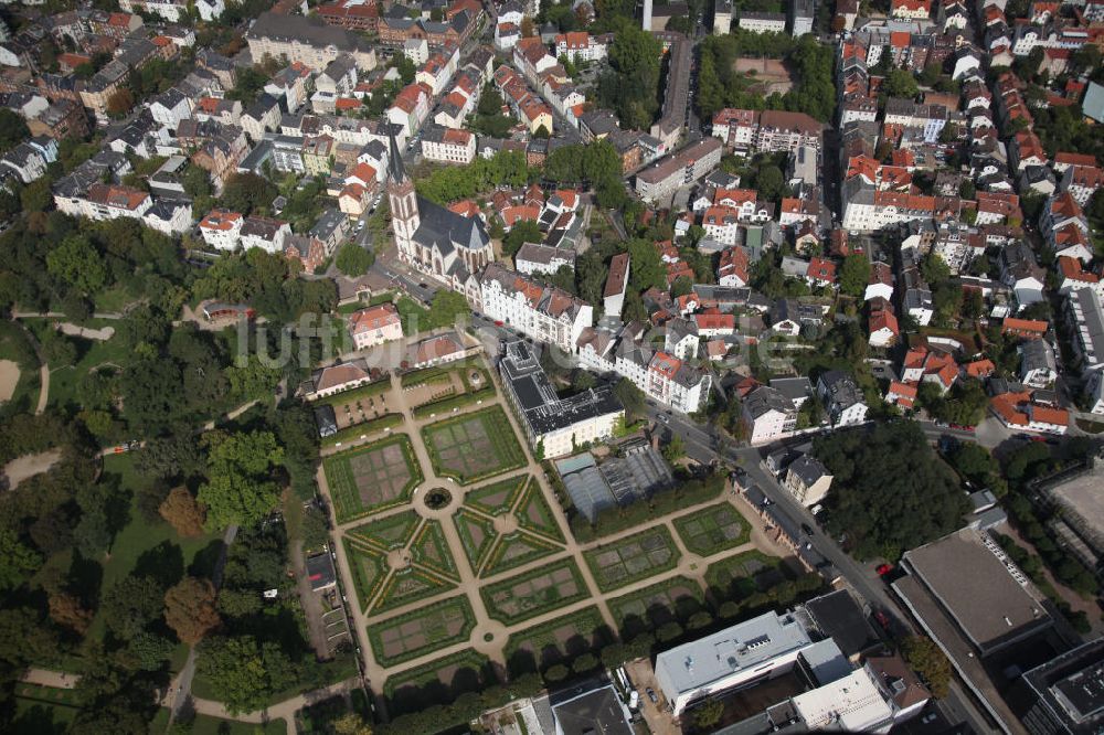 Luftbild Darmstadt - Prinz-Georg-Garten in Darmstadt im Bundesland Hessen