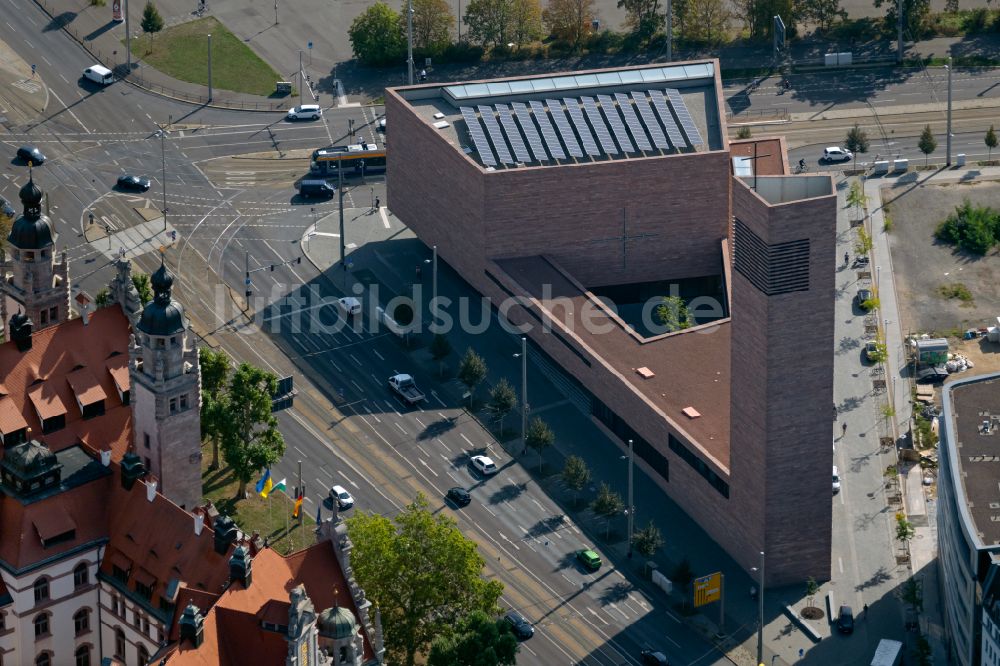 Leipzig von oben - Probstei - Kirche St.Trinitatis in Leipzig im Bundesland Sachsen