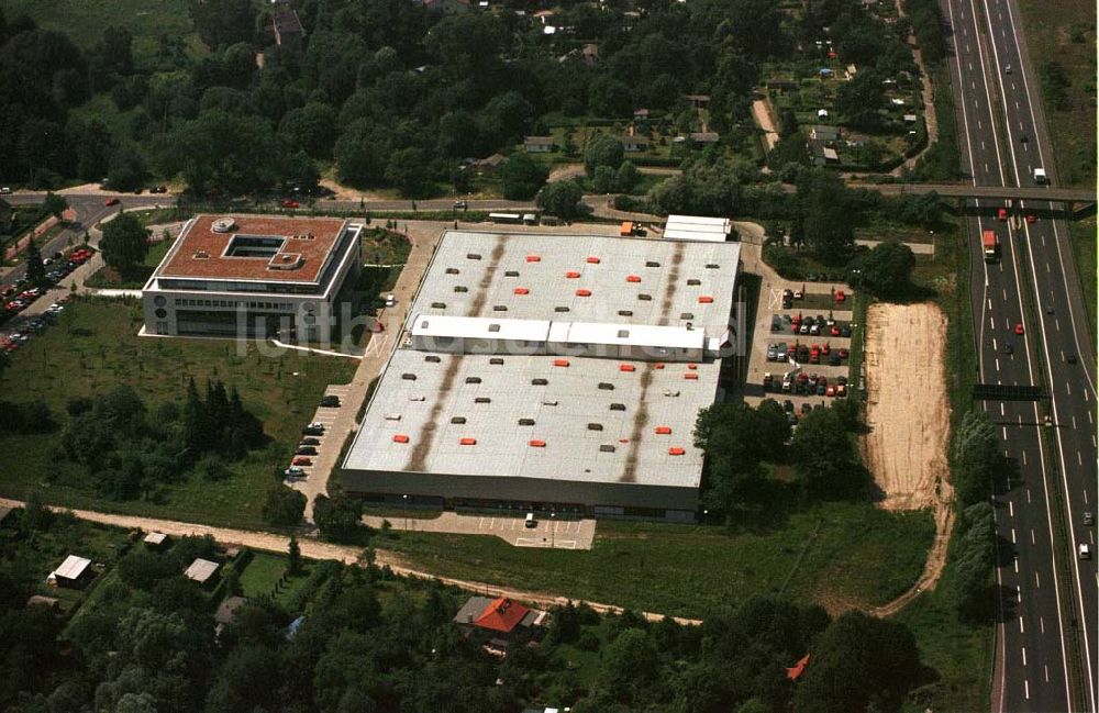 Birkenwerder von oben - Produktionswerk der Francotyo-Postalia in Birkenwerder an der Autobahn / Brandenburg