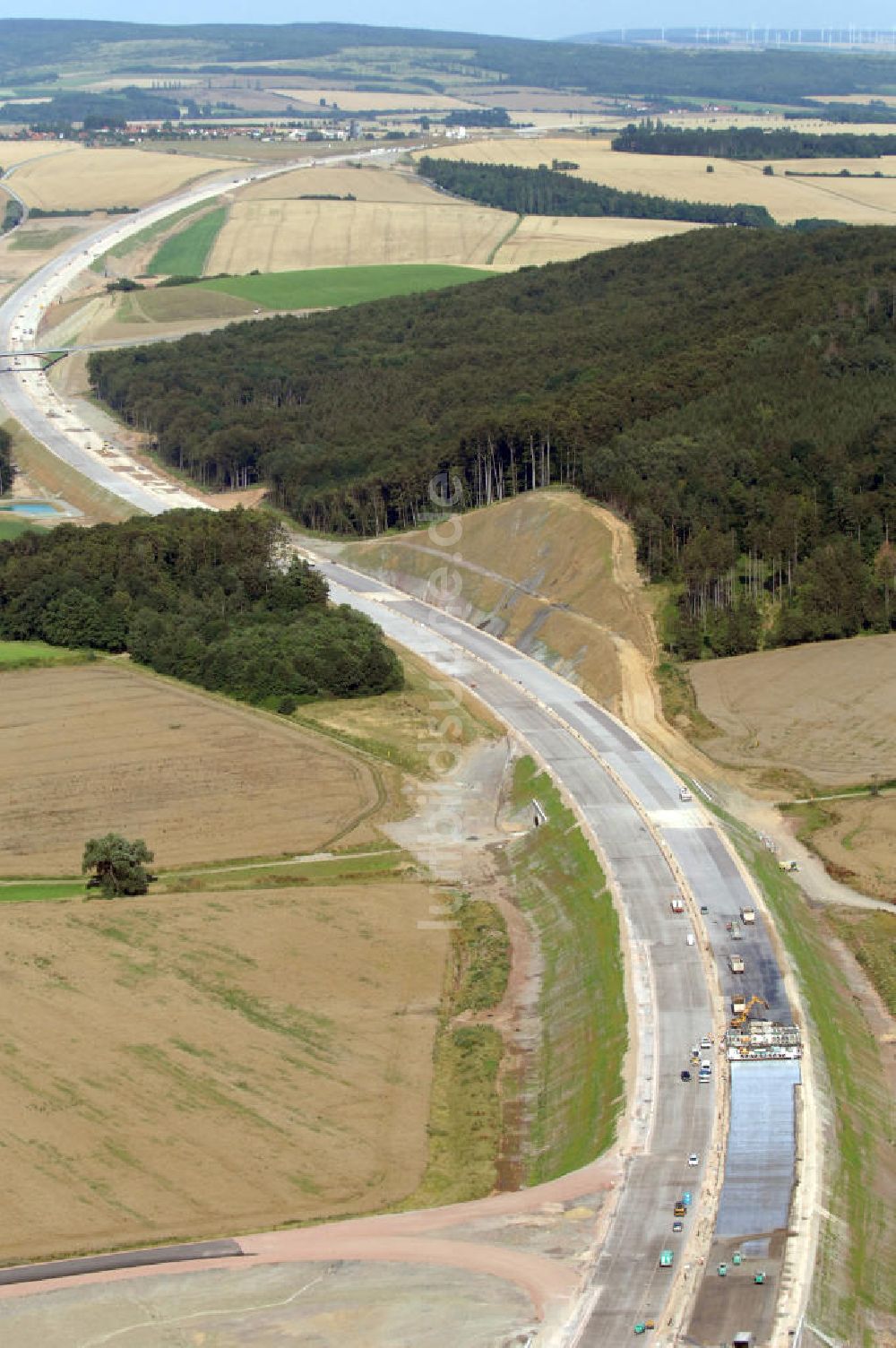 Eisenach aus der Vogelperspektive: Projekt Nordverlegung Hörselberge der Autobahn E40 / A4 bei Eisenach