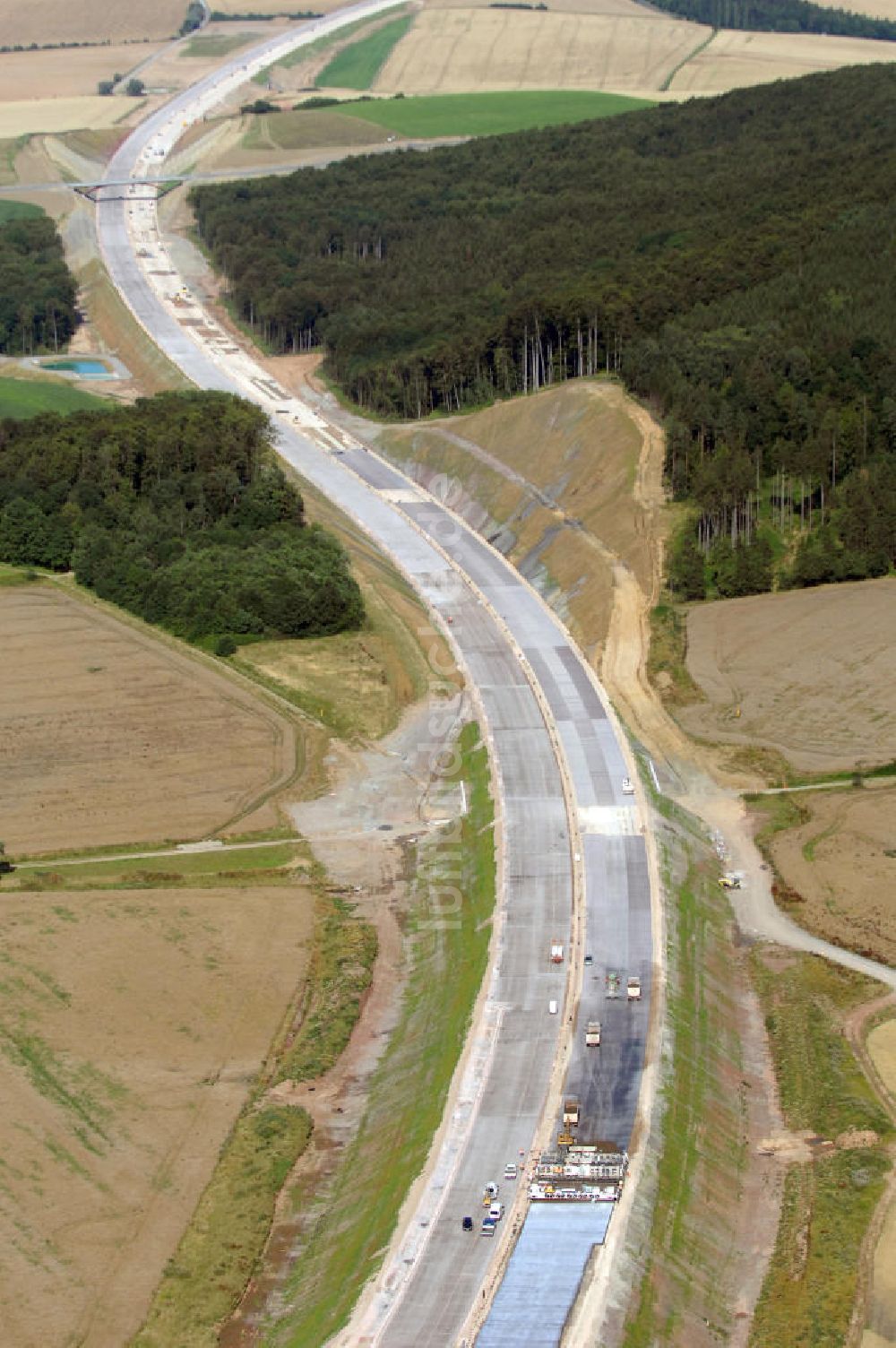 Luftbild Eisenach - Projekt Nordverlegung Hörselberge der Autobahn E40 / A4 bei Eisenach