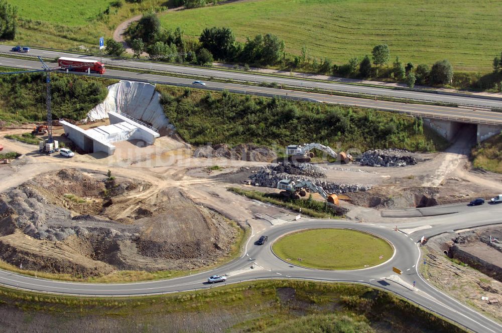 Eisenach aus der Vogelperspektive: Projekt Nordverlegung Hörselberge der Autobahn E40 / A4 bei Eisenach