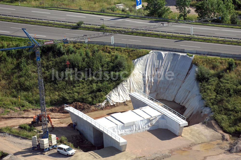 Luftbild Eisenach - Projekt Nordverlegung Hörselberge der Autobahn E40 / A4 bei Eisenach