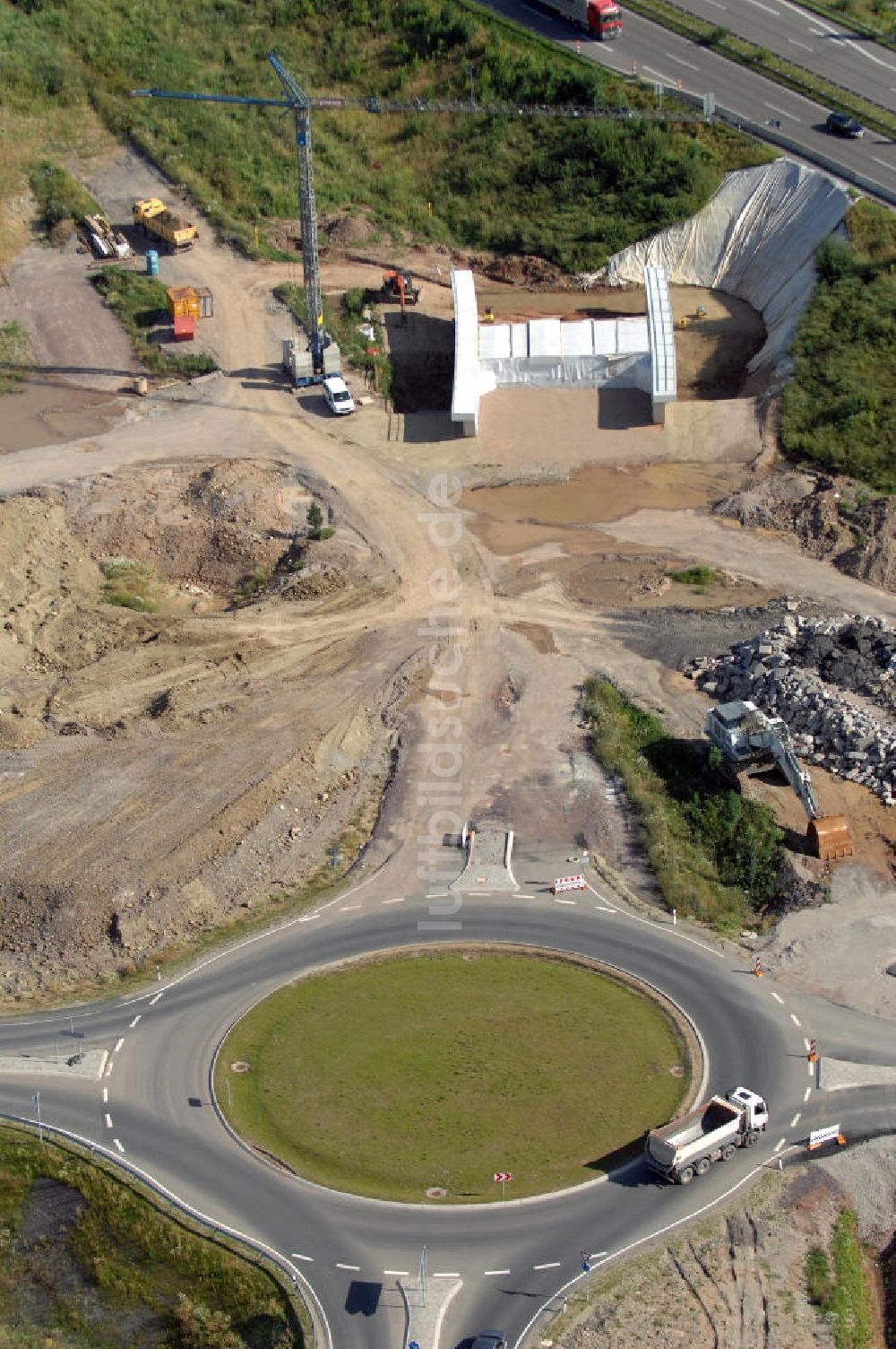 Eisenach aus der Vogelperspektive: Projekt Nordverlegung Hörselberge der Autobahn E40 / A4 bei Eisenach