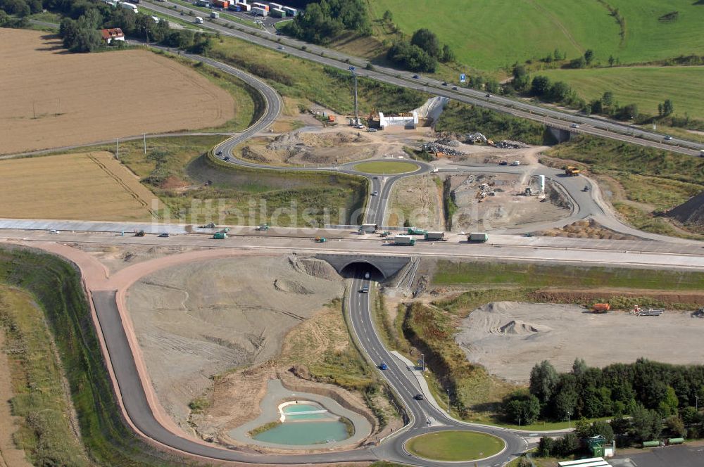 Luftbild Eisenach - Projekt Nordverlegung Hörselberge der Autobahn E40 / A4 bei Eisenach