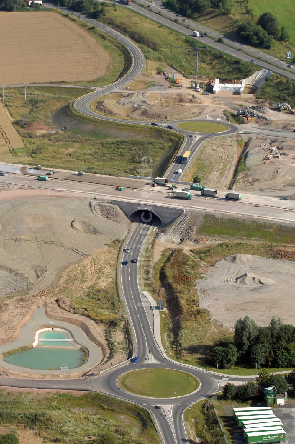 Eisenach von oben - Projekt Nordverlegung Hörselberge der Autobahn E40 / A4 bei Eisenach