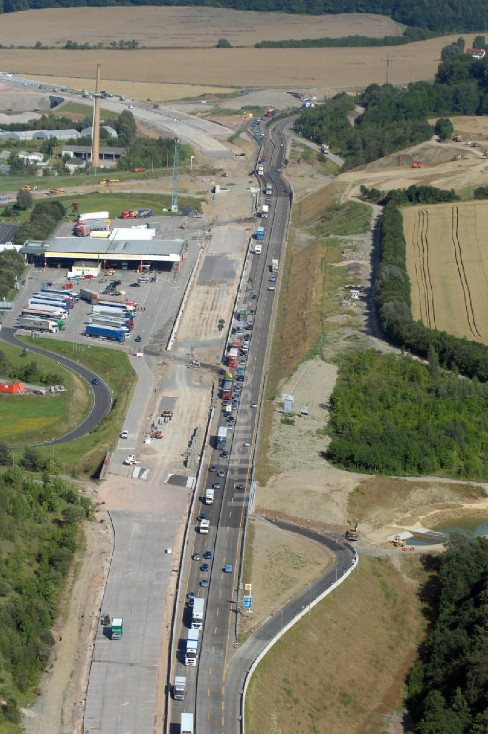 Eisenach aus der Vogelperspektive: Projekt Nordverlegung Hörselberge der Autobahn E40 / A4 bei Eisenach