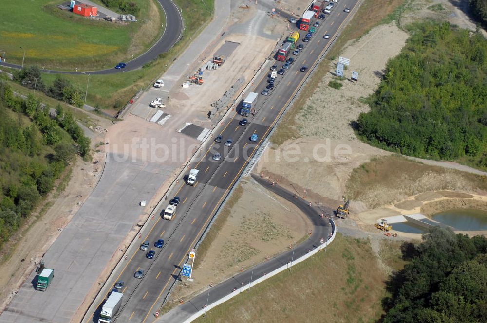 Luftbild Eisenach - Projekt Nordverlegung Hörselberge der Autobahn E40 / A4 bei Eisenach