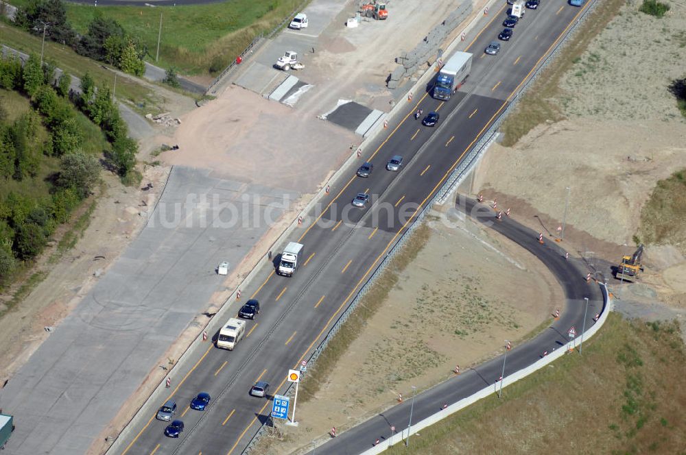 Luftaufnahme Eisenach - Projekt Nordverlegung Hörselberge der Autobahn E40 / A4 bei Eisenach