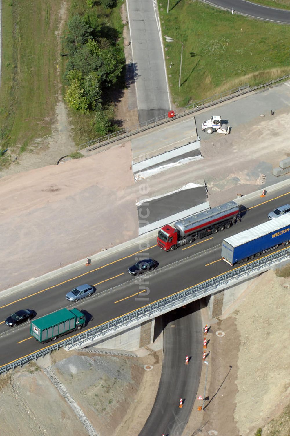 Luftbild Eisenach - Projekt Nordverlegung Hörselberge der Autobahn E40 / A4 bei Eisenach