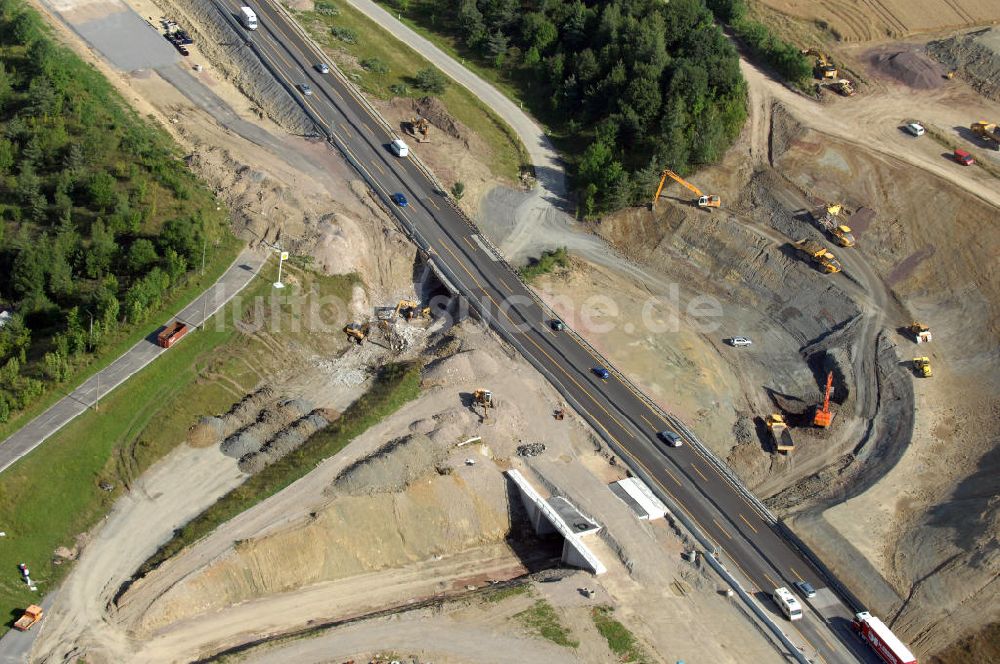 Luftaufnahme Eisenach - Projekt Nordverlegung Hörselberge der Autobahn E40 / A4 bei Eisenach