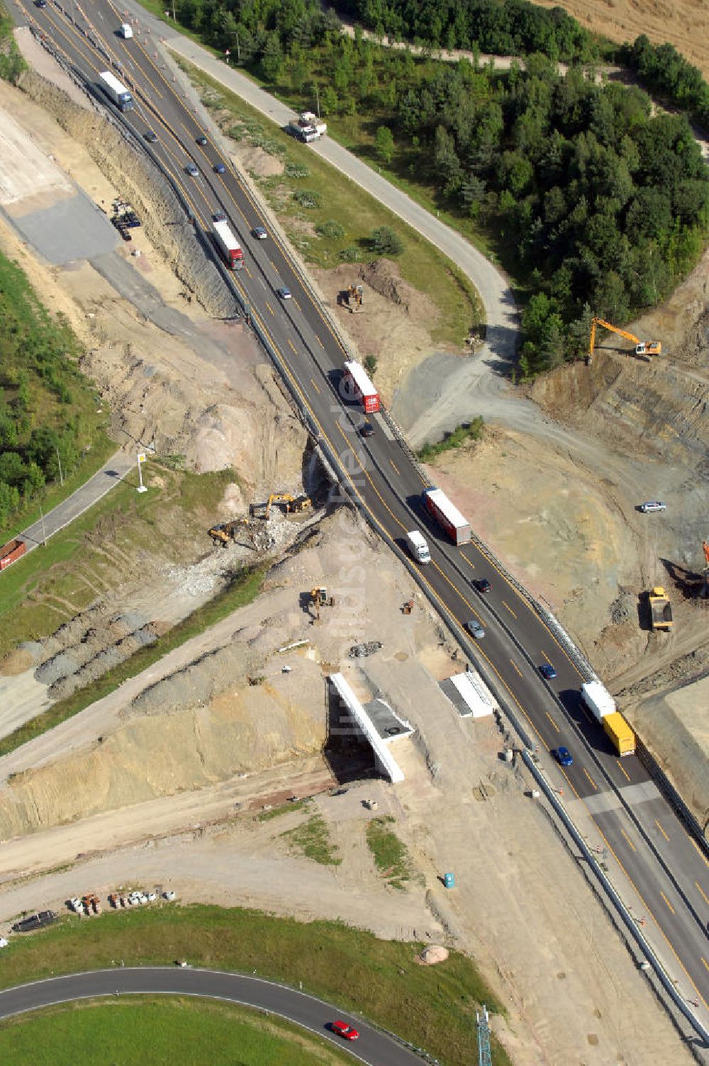 Eisenach von oben - Projekt Nordverlegung Hörselberge der Autobahn E40 / A4 bei Eisenach