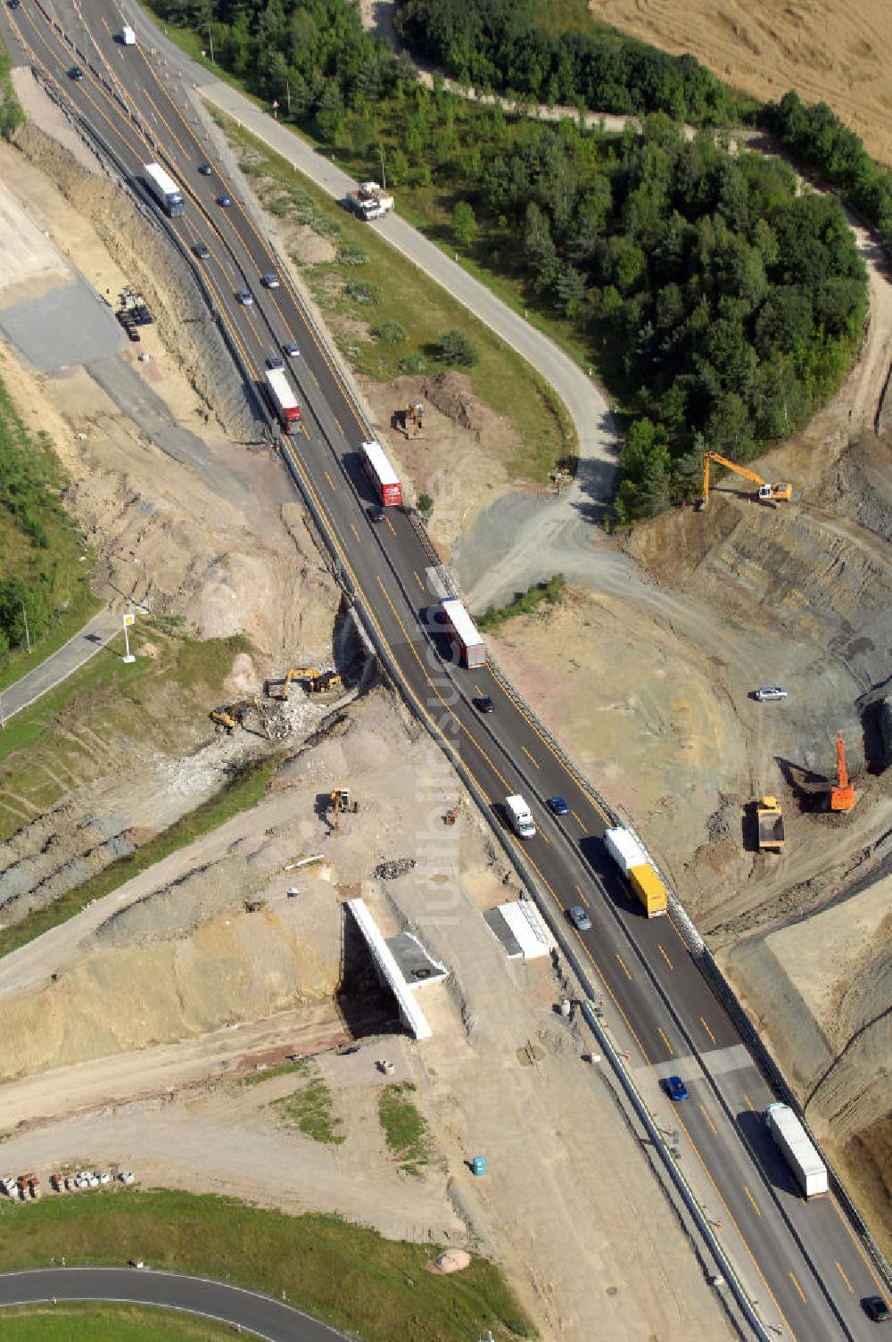 Eisenach aus der Vogelperspektive: Projekt Nordverlegung Hörselberge der Autobahn E40 / A4 bei Eisenach