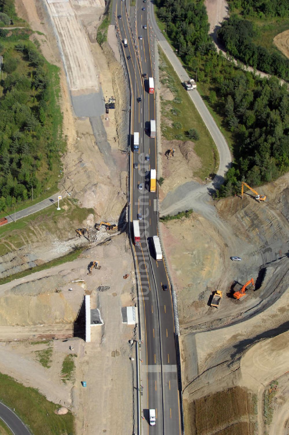 Luftbild Eisenach - Projekt Nordverlegung Hörselberge der Autobahn E40 / A4 bei Eisenach