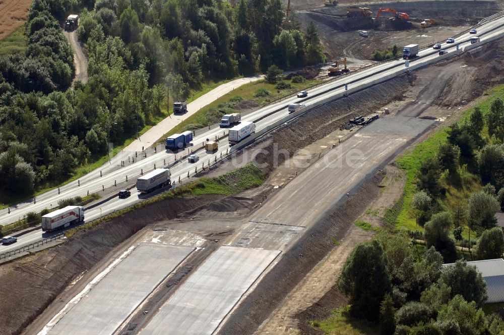 Luftbild Eisenach - Projekt Nordverlegung Hörselberge der Autobahn E40 / A4 bei Eisenach