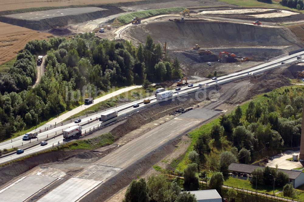 Luftaufnahme Eisenach - Projekt Nordverlegung Hörselberge der Autobahn E40 / A4 bei Eisenach