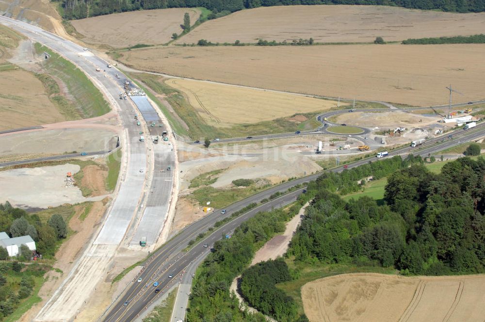 Eisenach aus der Vogelperspektive: Projekt Nordverlegung Hörselberge der Autobahn E40 / A4 bei Eisenach