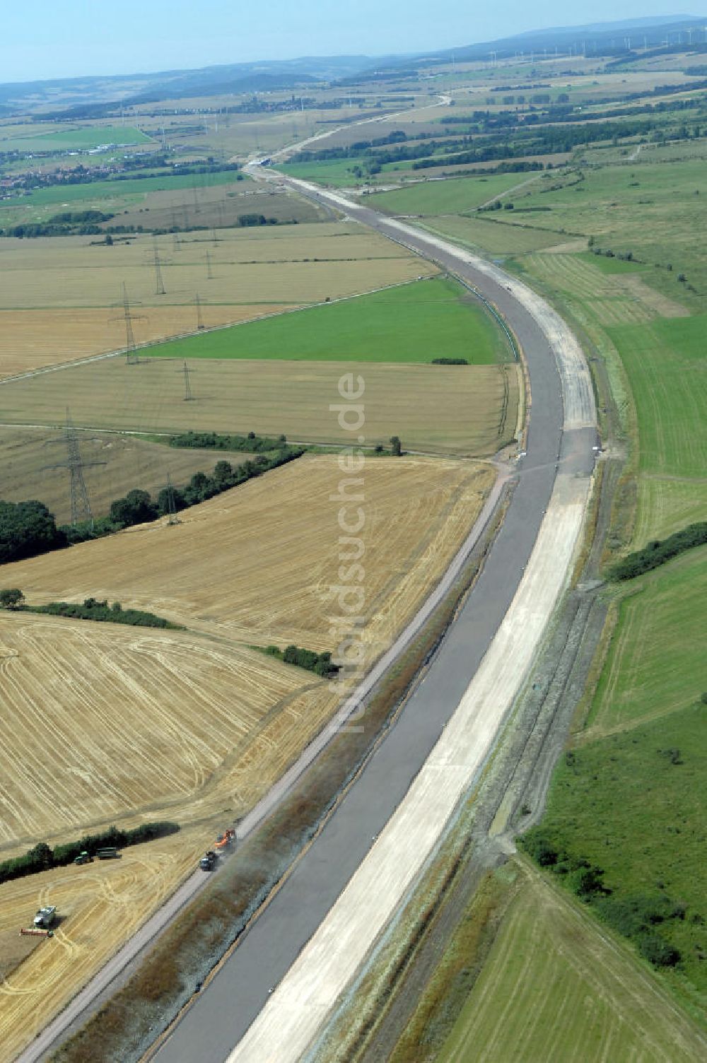 Ettenhausen aus der Vogelperspektive: Projekt Nordverlegung Hörselberge der Autobahn E40 / A4 bei Ettenhausen