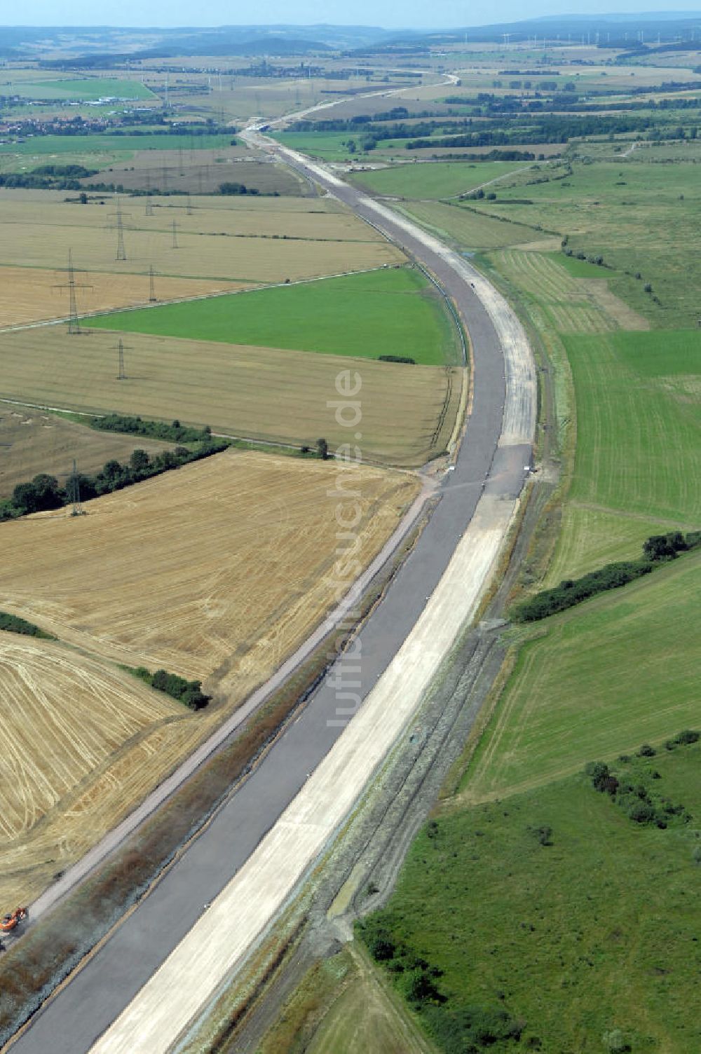 Luftbild Ettenhausen - Projekt Nordverlegung Hörselberge der Autobahn E40 / A4 bei Ettenhausen