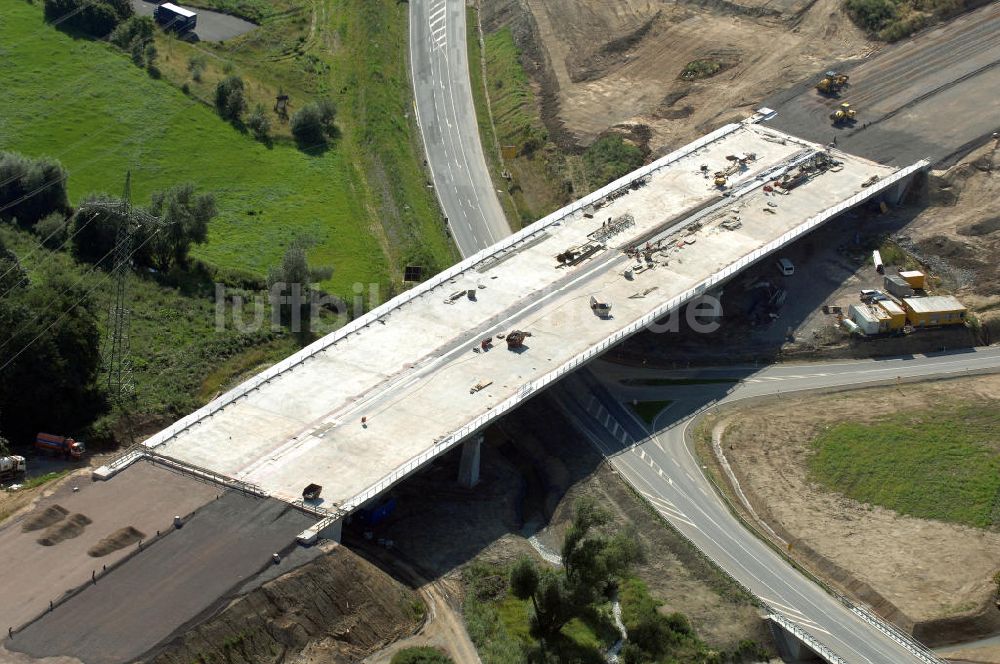 Luftaufnahme Großenlupnitz - Projekt Nordverlegung Hörselberge der Autobahn E40 / A4 bei Groß