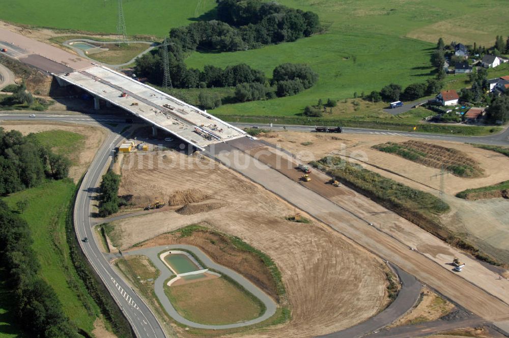 Großenlupnitz aus der Vogelperspektive: Projekt Nordverlegung Hörselberge der Autobahn E40 / A4 bei Groß