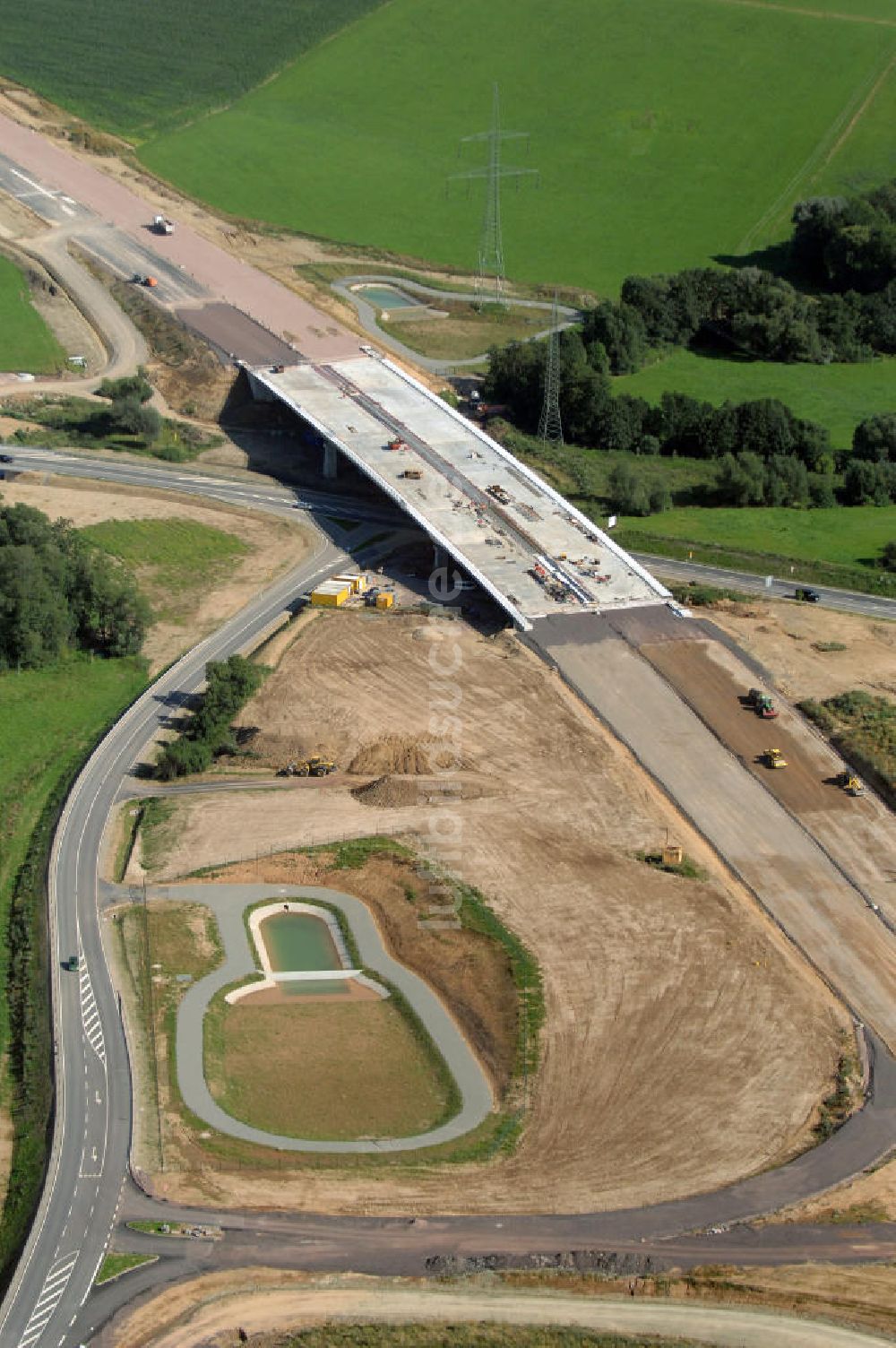 Luftbild Großenlupnitz - Projekt Nordverlegung Hörselberge der Autobahn E40 / A4 bei Groß