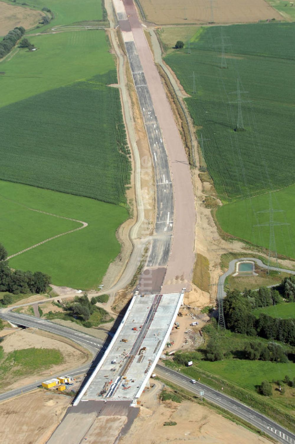 Luftaufnahme Großenlupnitz - Projekt Nordverlegung Hörselberge der Autobahn E40 / A4 bei Groß