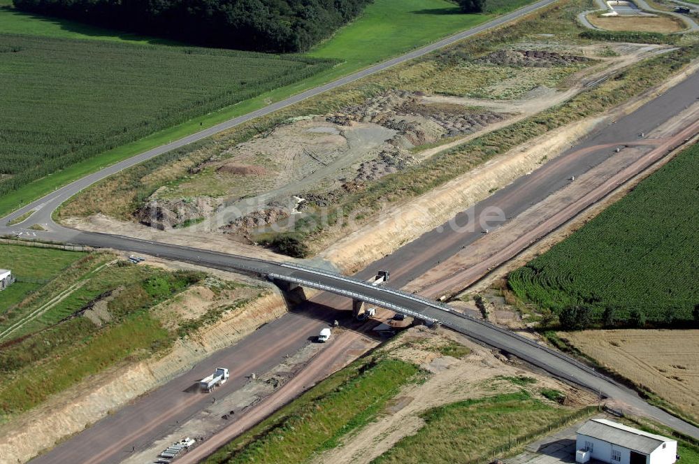 Hastrungsfeld aus der Vogelperspektive: Projekt Nordverlegung Hörselberge der Autobahn E40 / A4 bei Hastrungsfeld