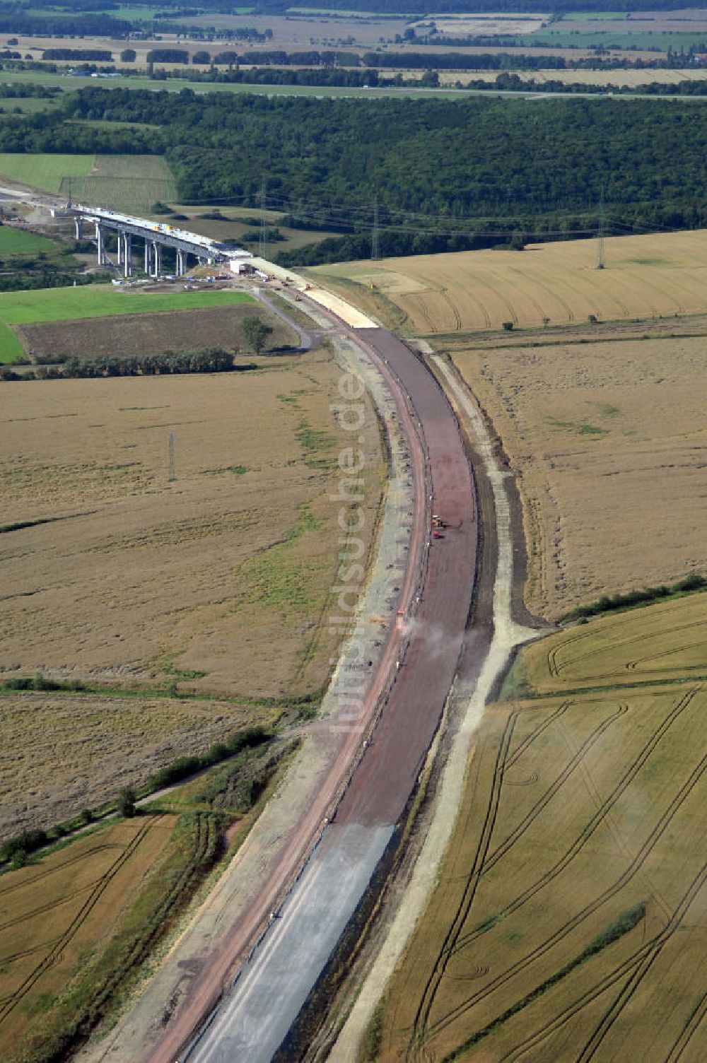 Luftaufnahme Hastrungsfeld - Projekt Nordverlegung Hörselberge der Autobahn E40 / A4 bei Hastrungsfeld