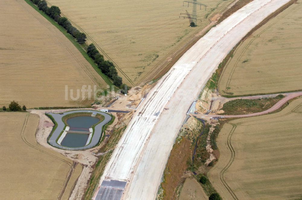 Hötzelsroda von oben - Projekt Nordverlegung Hörselberge der Autobahn E40 / A4 bei Hötzelsroda