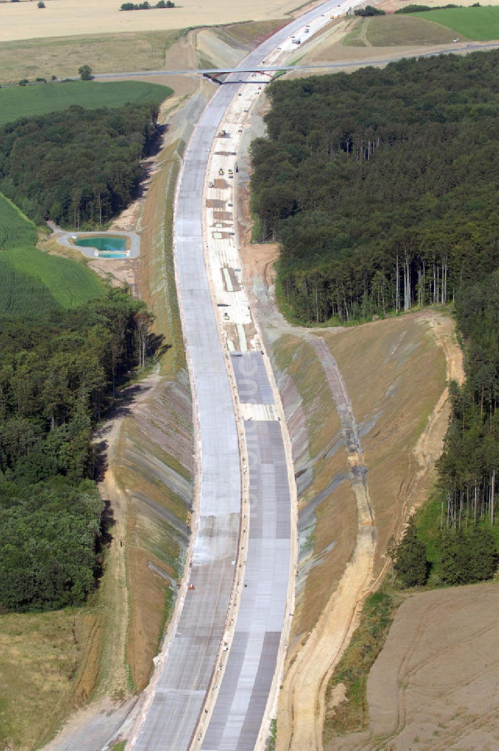 Madelungen von oben - Projekt Nordverlegung Hörselberge der Autobahn E40 / A4 bei Madelungen