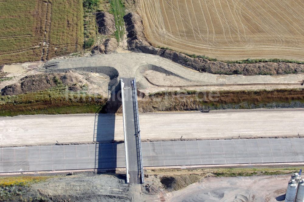 Neukirchen von oben - Projekt Nordverlegung Hörselberge der Autobahn E40 / A4 bei Neukirchen