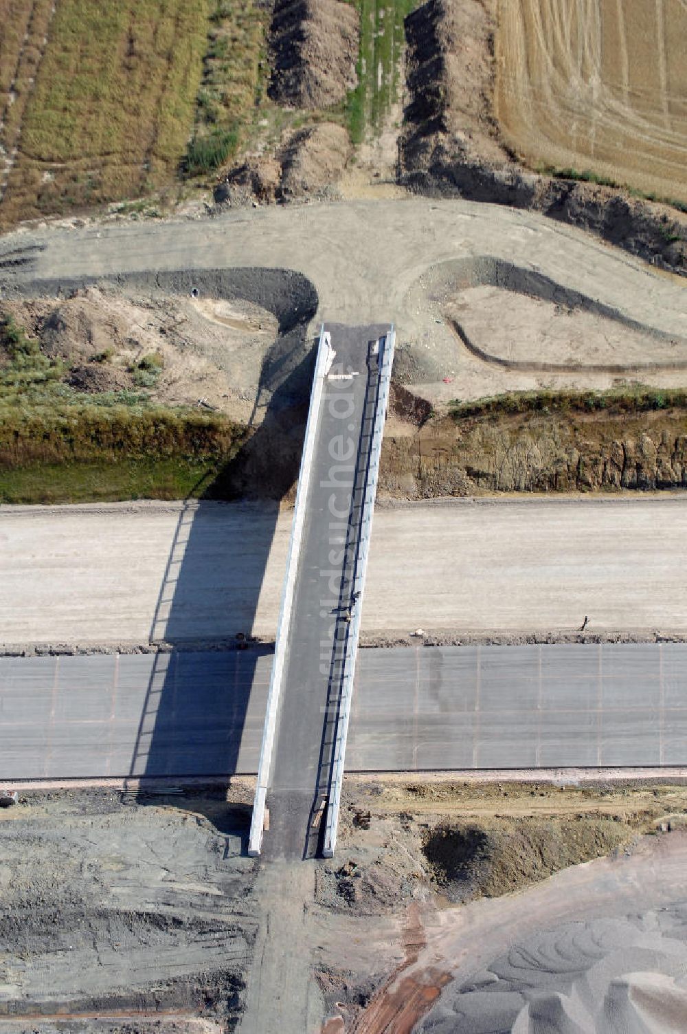 Neukirchen aus der Vogelperspektive: Projekt Nordverlegung Hörselberge der Autobahn E40 / A4 bei Neukirchen