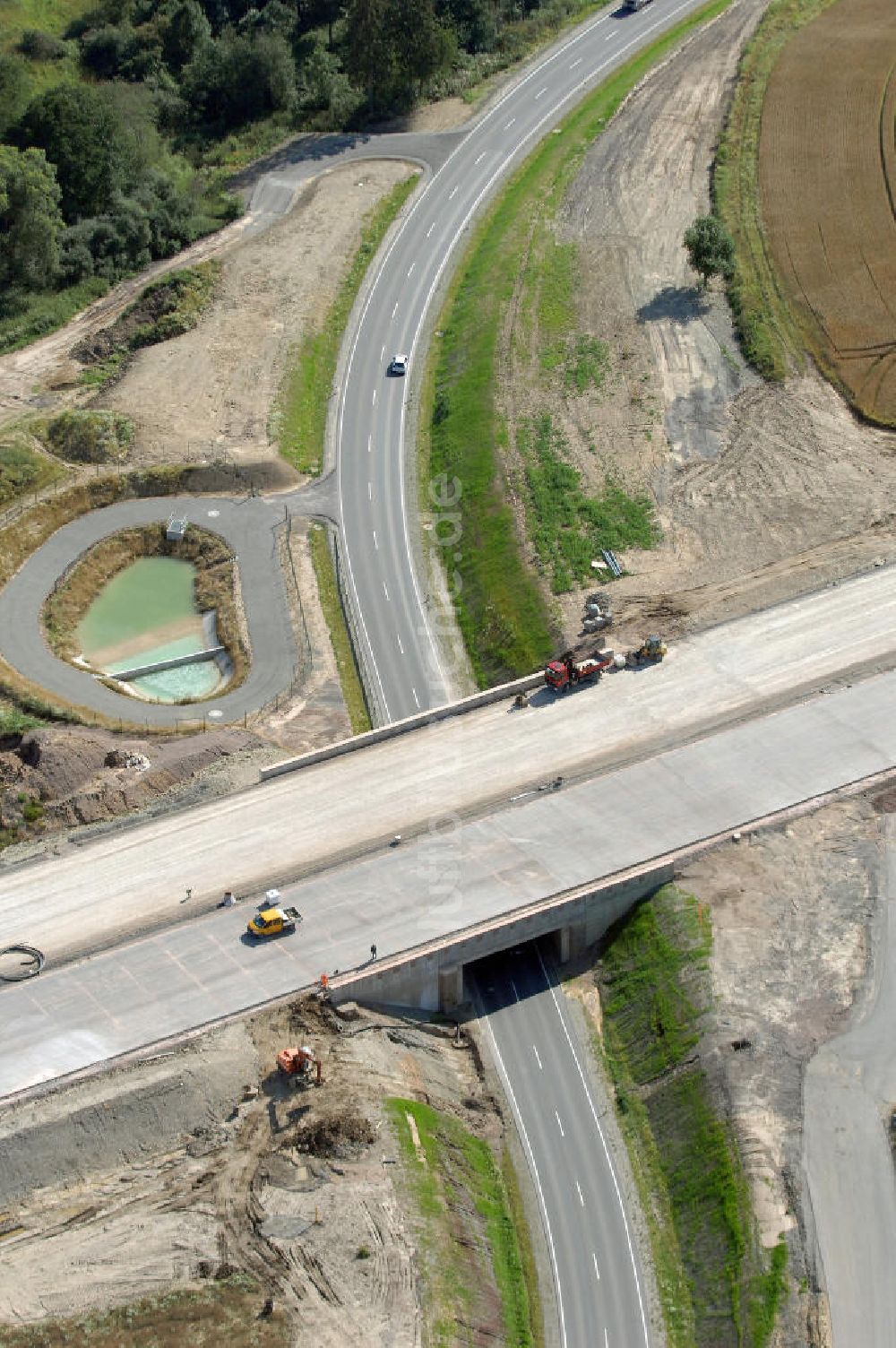 Neukirchen aus der Vogelperspektive: Projekt Nordverlegung Hörselberge der Autobahn E40 / A4 bei Neukirchen