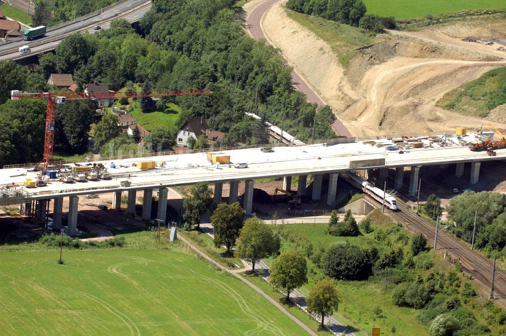 Luftbild Sättelstädt - Projekt Nordverlegung Hörselberge der Autobahn E40 / A4 bei Sätt